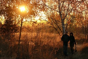 Вячеслав с Таней у берёз