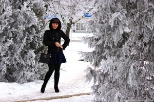 Танюшка на фоне февральского инея