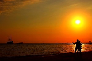 На закате у моря в Сиде, Турция