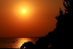 Закат над Белым морем в Сиде, Турция