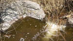 Место схода воды